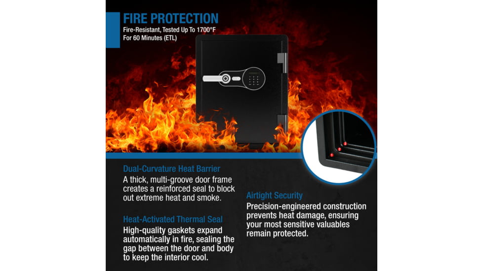 Barska FV PRO 600 Biometric Keypad Fire Resistant Safe