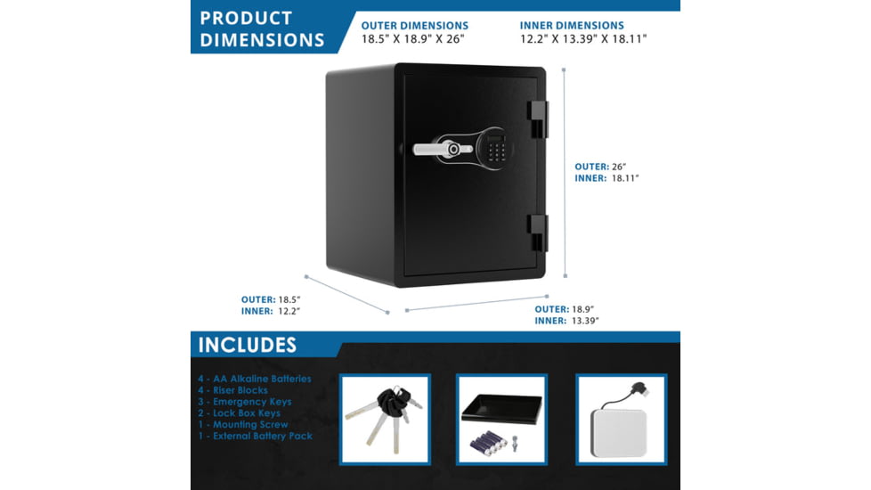 Barska FV PRO 600 Biometric Keypad Fire Resistant Safe