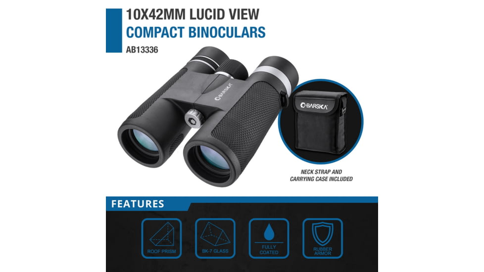 Barska Lucid View Compact 10x42mm Roof Prism Binoculars