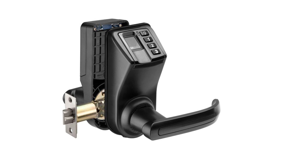 Barska Biometric Security Door Lock,Reversible Handle,Black EA12442