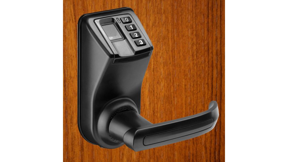 Barska Biometric Security Door Lock,Reversible Handle,Black EA12442