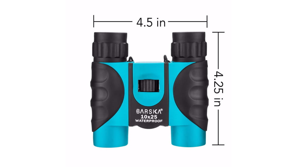Barska Blueline 10x25mm Roof Prism Binoculars, Blue, Small, AB12726