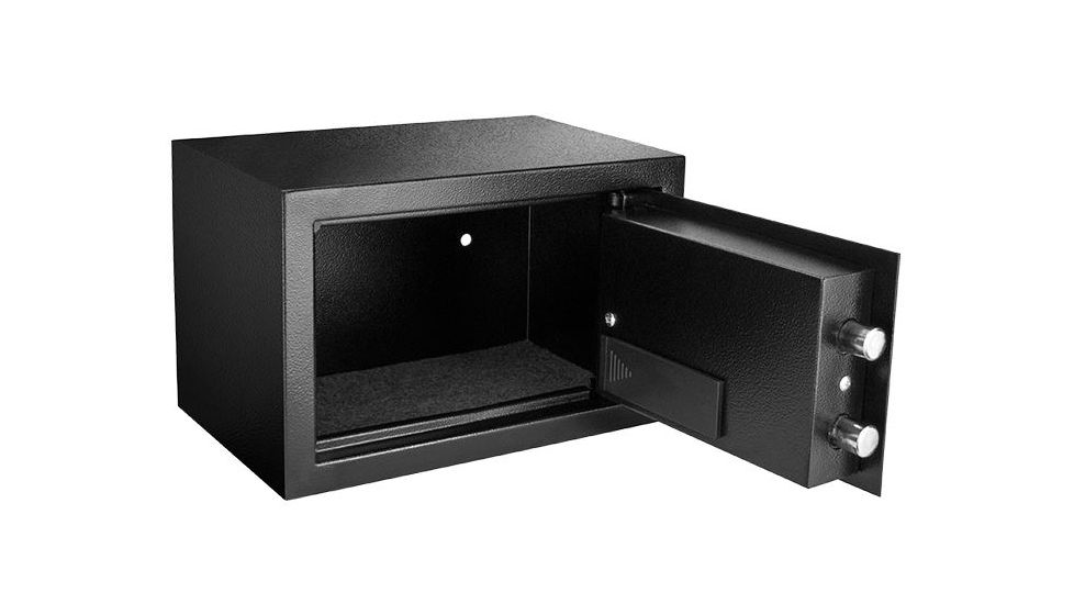 Barska Compact Keypad Safe, Low Battery Alert, 12 Gauge Sheet Steel Construction, Black, Outer Size 12.25 x 8 x 8 in AX12616