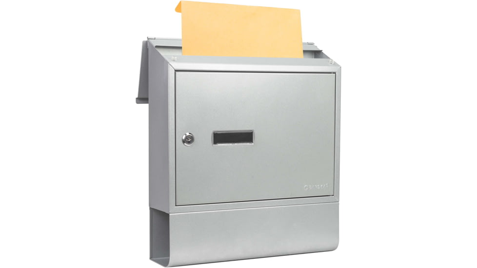 Barska Contemporary Wall Mount Mailbox. 10in Width, Gray, Medium, CB13698