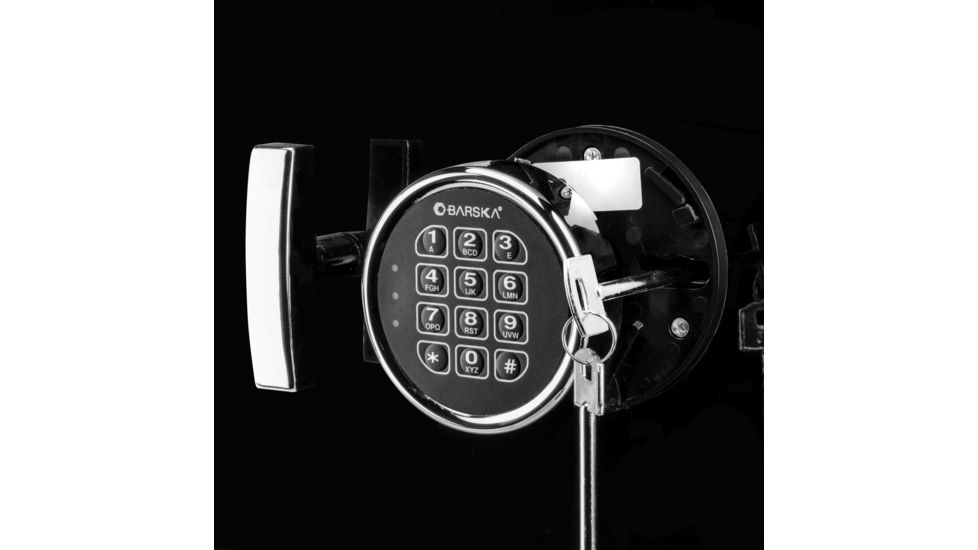 Barska Digital Keypad Jewelry Fireproof Safe, 3 Solid Steel Locking Bolts, Black, Medium AX13106