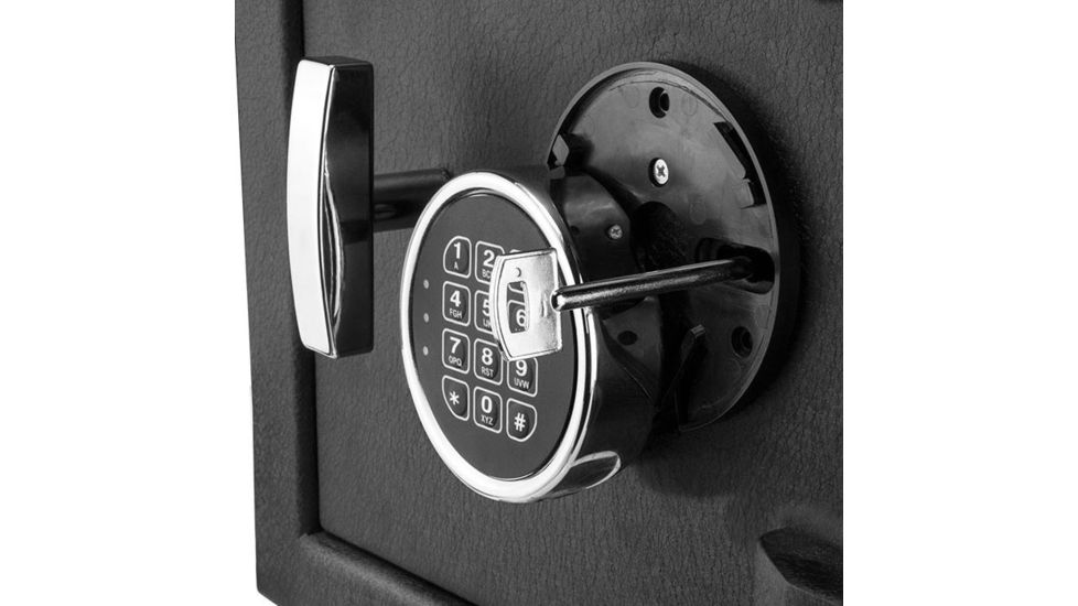 Barska DX-200 Standard Depository Keypad Safe, Anti-Fishing Baffles, Solid Steel, Black, Outer Dimensions - 14 x 14 x 20 in AX12588