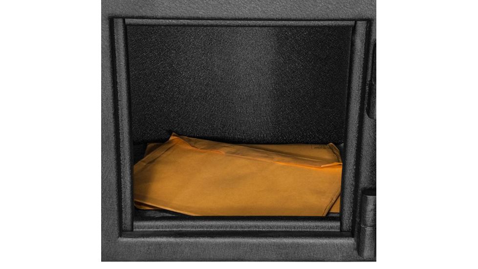 Barska DX-200 Standard Depository Keypad Safe, Anti-Fishing Baffles, Solid Steel, Black, Outer Dimensions - 14 x 14 x 20 in AX12588