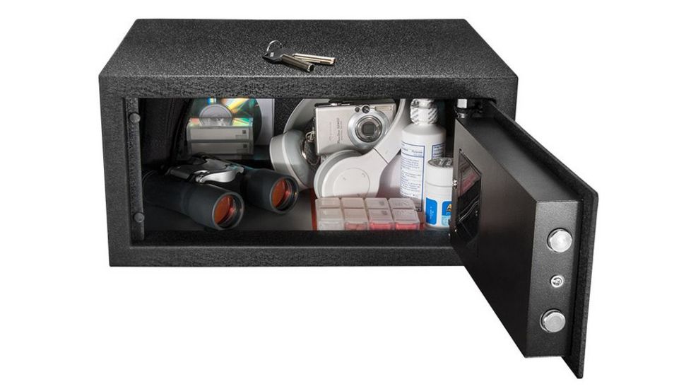 Barska HQ100 Biometric Keypad Safe, 30 Fingerprint Memory, Steel, Black, Outer Dimensions-14.5 x 11.75 x 7 in AX12476