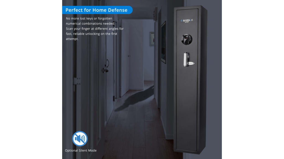 Barska HQ800 Standard Quick Access Keypad Biometric Rifle Safe, Black, AX12760