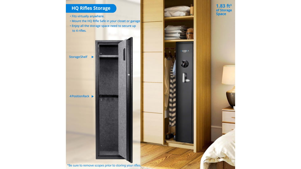 Barska HQ800 Standard Quick Access Keypad Biometric Rifle Safe, Black, AX12760