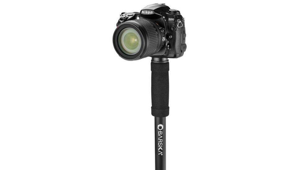 Barska Monopod w/ Carrying Case, Collapsible, Spiked Foot, Supports up to 23.5 lbs, Black, Length 21 in to 67 in AF12548