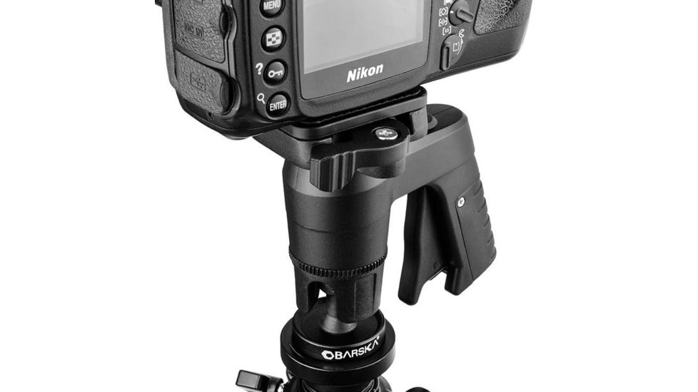 Barska Pistol Grip Tripod Head, 360 Degree Positioning Range, Black, Outer Size 4.5in x 4.5in x 2.5in AF12546