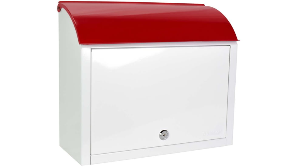 Barska Retro Locking Wall Mount Mailbox. 13in Width, Cream-Red, Small, CB13700