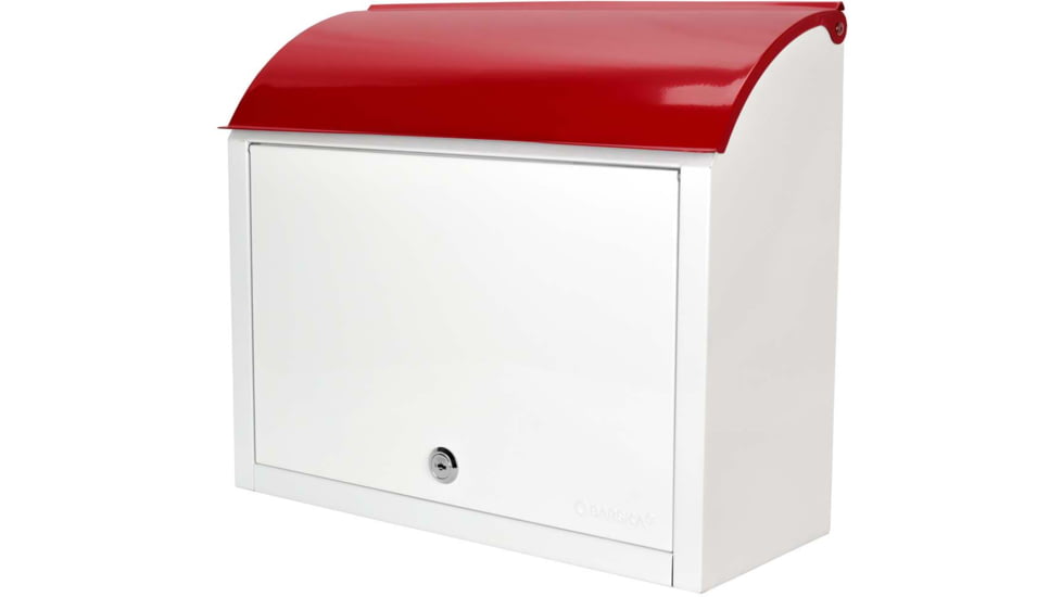 Barska Retro Locking Wall Mount Mailbox. 13in Width, Cream-Red, Small, CB13700