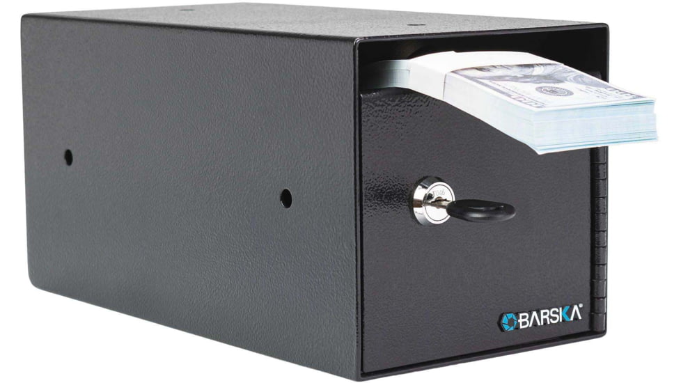 Barska Single Key Depository Safe, Drop Slot, Black, Small, AX13676