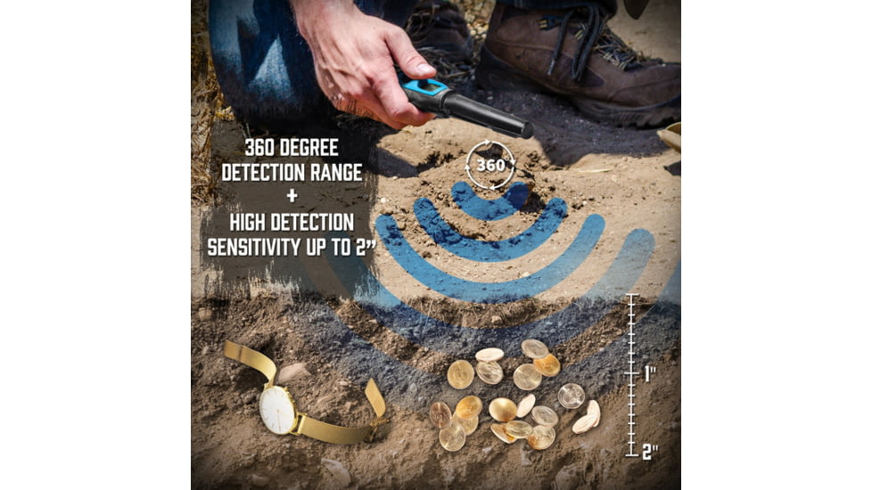 Barska SURVEYOR-200 Waterproof Handheld Metal Detector, Black, Small, BE13958