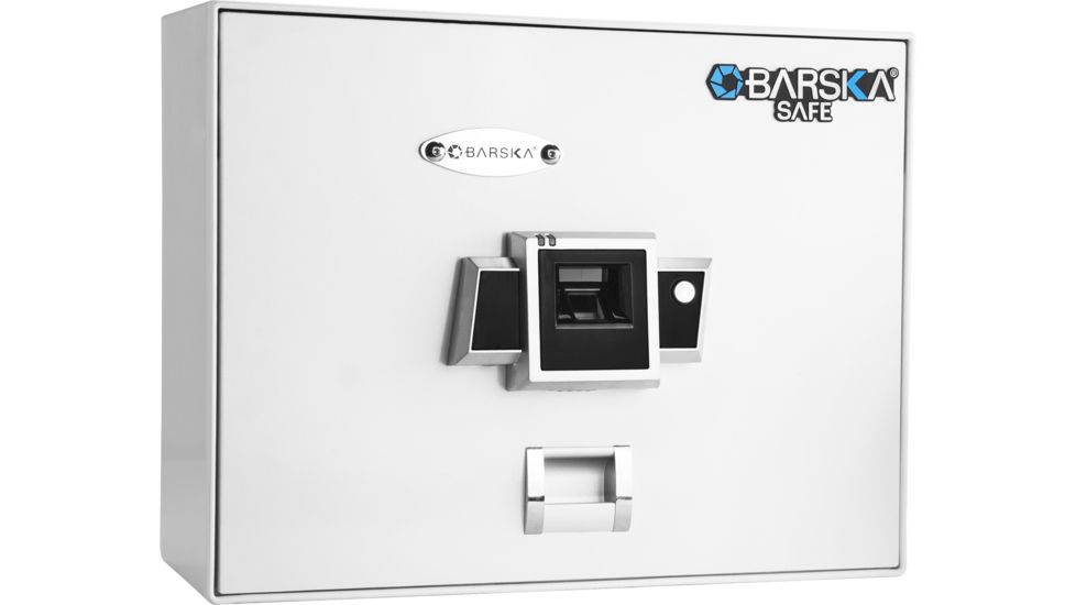 Barska Top Opening Biometric Safe BX-200,14.5x11x2.5in,White AX12402