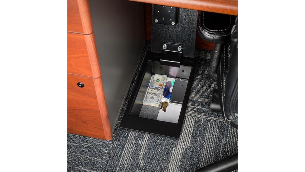 Barska Underground Floor Safe, 2 Point Deadbolt Locking System, Black, Outer Size 8 x 15 x 5 in AX12656