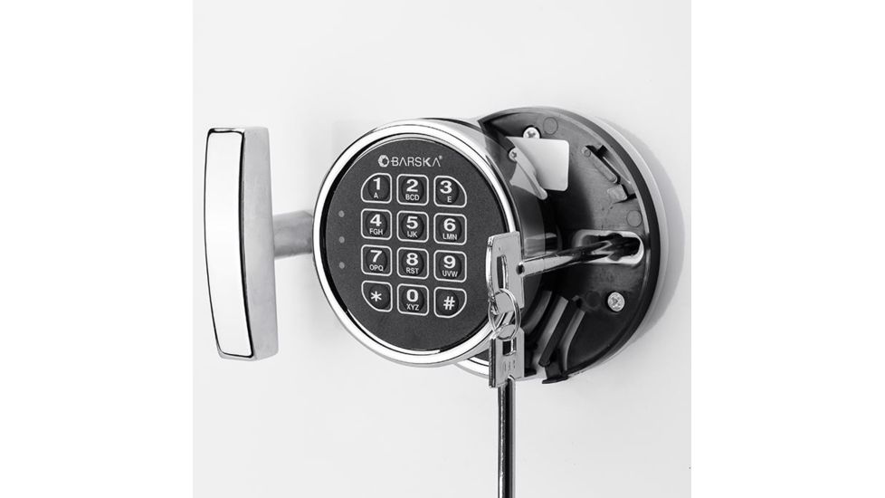 Barska White Keypad Jewelry Safe, Dark Interior, Steel, White, Outer Size 18 x 14 x 17.5 in AX12732