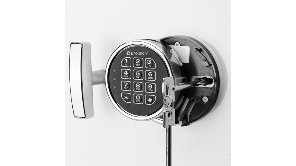 Barska White Keypad Jewelry Safe, Fireproof, Motion Sensor Light Interior, White, External Size 18 x 14 x 17.5 in AX12672
