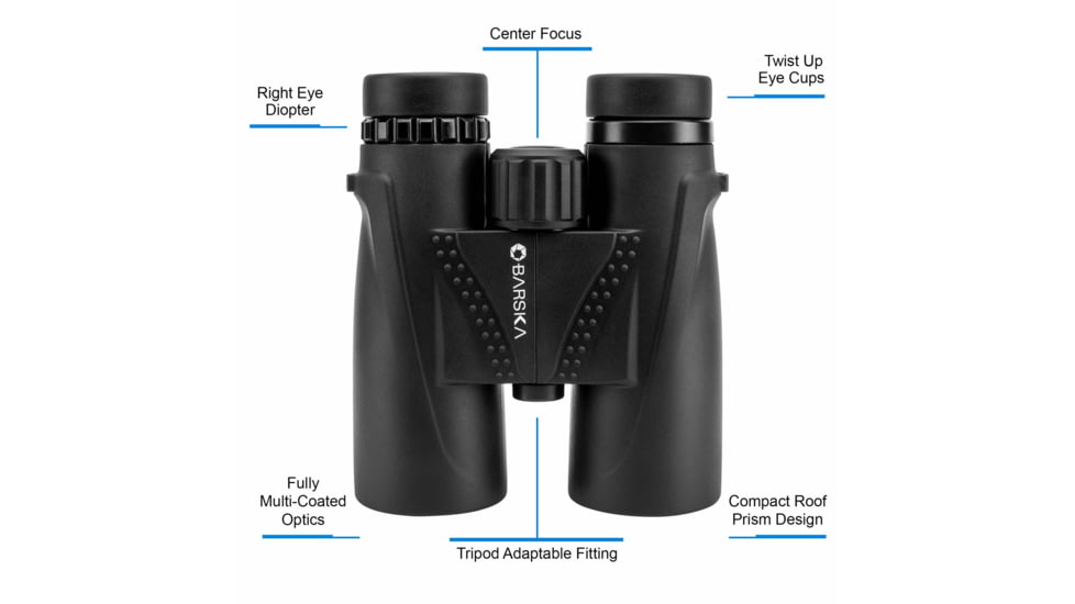 Barska WP Blackhawk 10x42mm BAK-4 Prism Binocular, Black, Small, AB13434