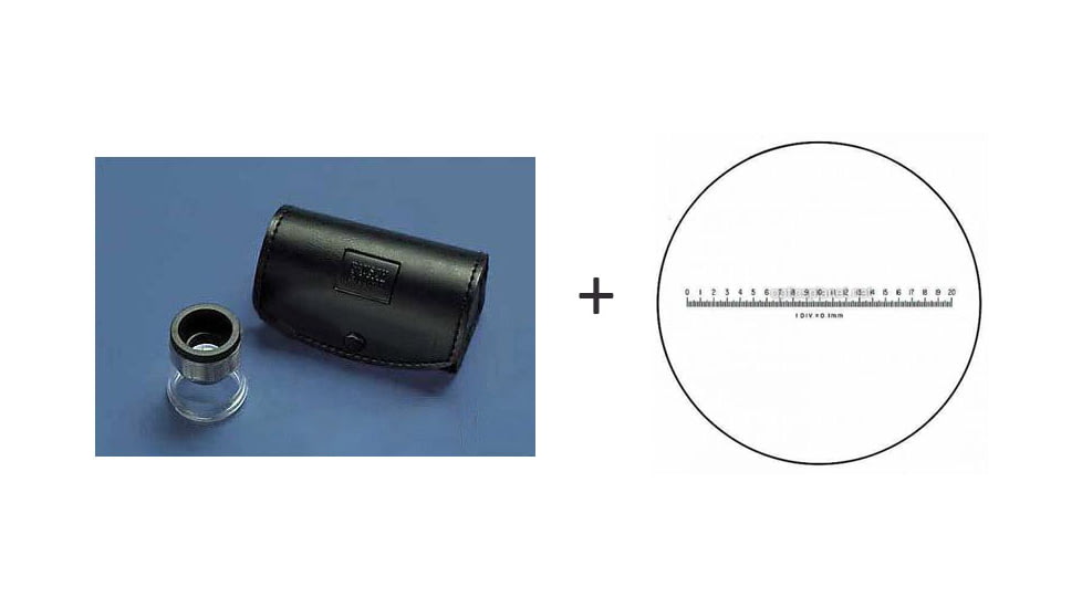 Bausch &amp; Lomb Hastings Triplet Measuring 10x Magnifier Loupe w/ Bausch &amp; Lomb Metric Scale