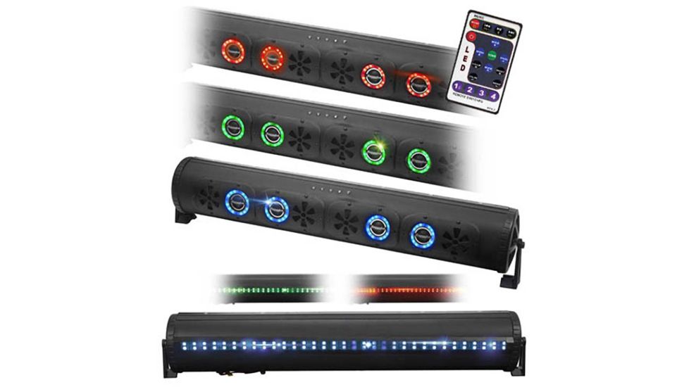 BAZOOKA 36in Bluetooth Party Bar w/ LED Illumination System, Black BPB36
