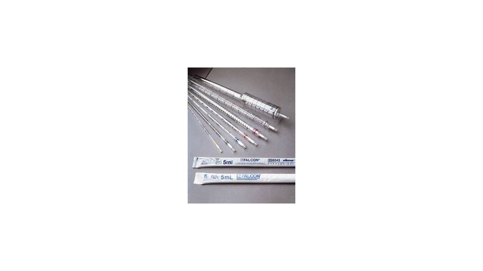 BD Falcon Disposable Serological Pipets, Polystyrene, Sterile, Plugged, BD Biosciences 356535 Individually Wrapped In Advantage All-Plastic
