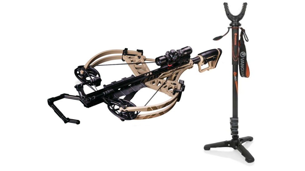 Bear X Fisix Crossbow Package, Realtree Xtra Green, A6FSXXG135 W/ Vanguard Veo Shooting Stick