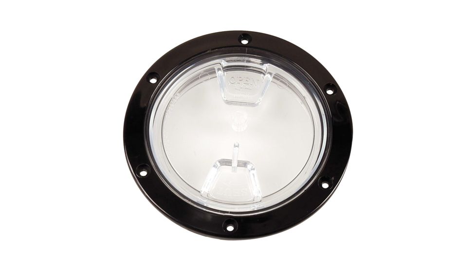 Beckson Marine 4" Clear Center Screw Out Deck Plate - Black 46419