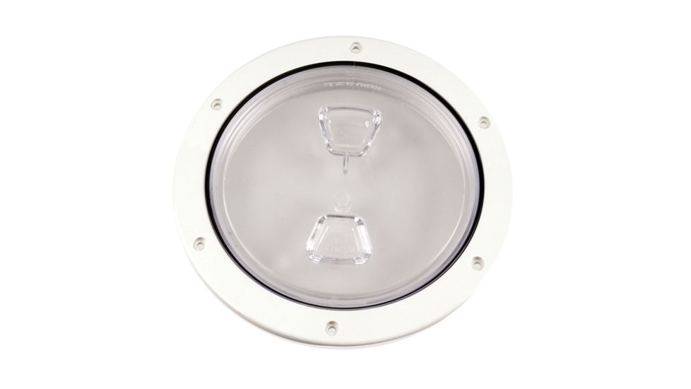 Beckson Marine 6" Clear Center Screw Out Deck Plate - White 46428