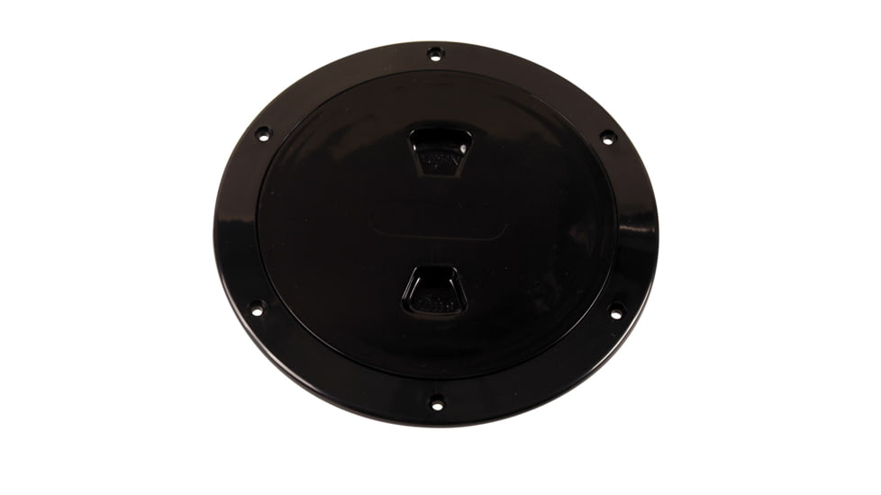 Beckson Marine 6" Smooth Center Screw-Out Deck Plate - Black 46423