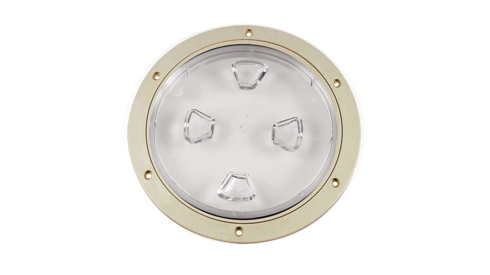 Beckson Marine 8" Clear Center Screw-Out Deck Plate - Beige 46436