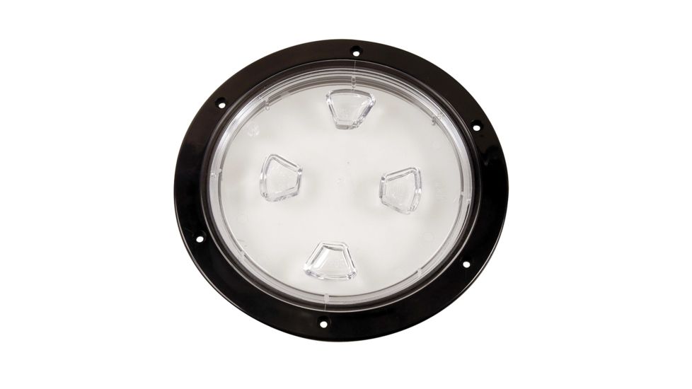 Beckson Marine 8" Clear Center Screw-Out Deck Plate - Black 46435