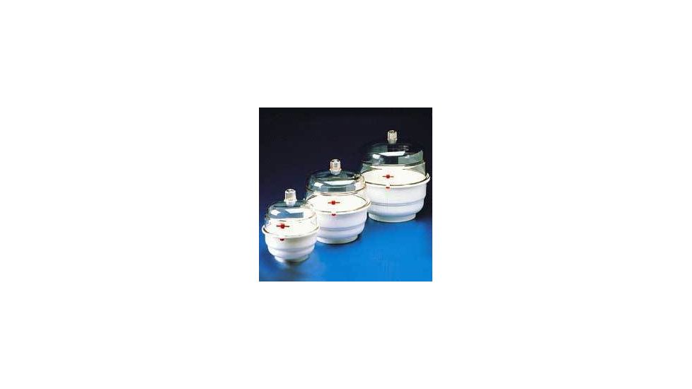 Bel-Art Space Saver Vacuum Desiccators, SCIENCEWARE 420120000 Clear Polycarbonate Bottom