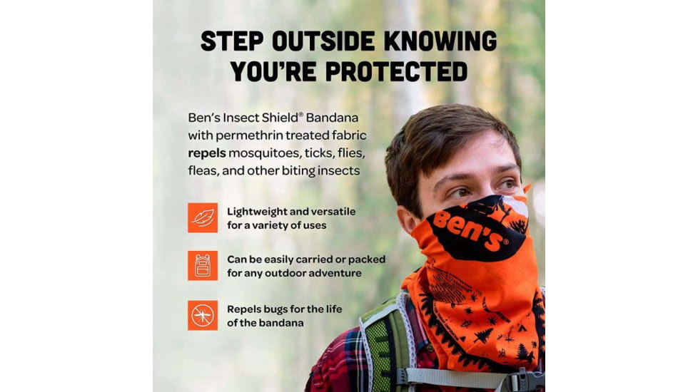 Bens Bandana with Insect Shields, Orange, 0006-7222-1