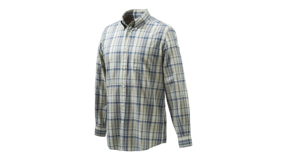 Beretta Classic Shirt, Beige &amp; Blue Check, Medium, LU210T0707013LM