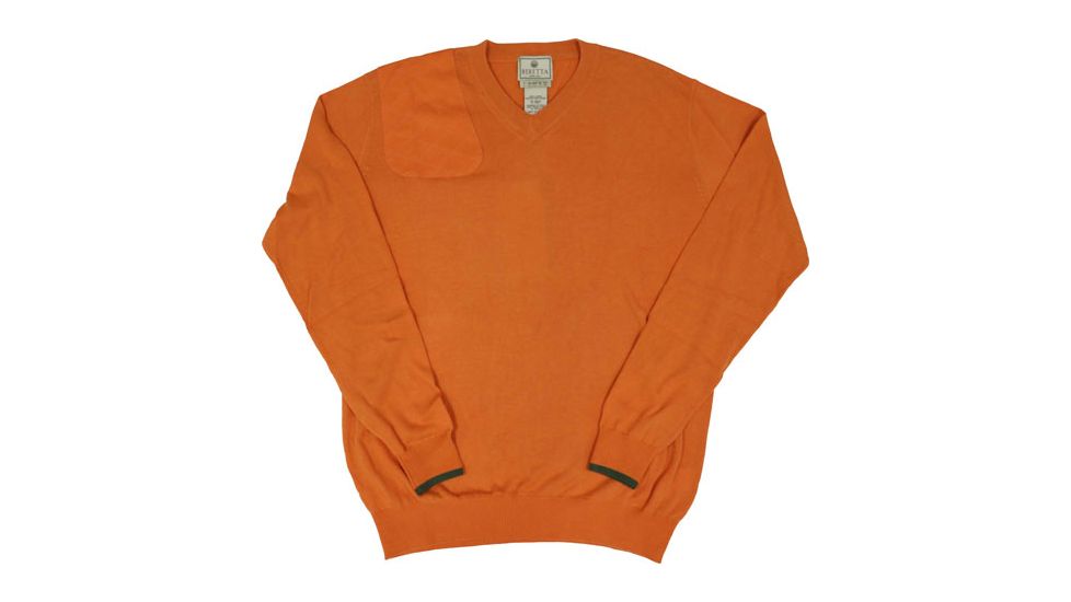 Beretta Men's Country Classic V-neck Sweater Small Orange