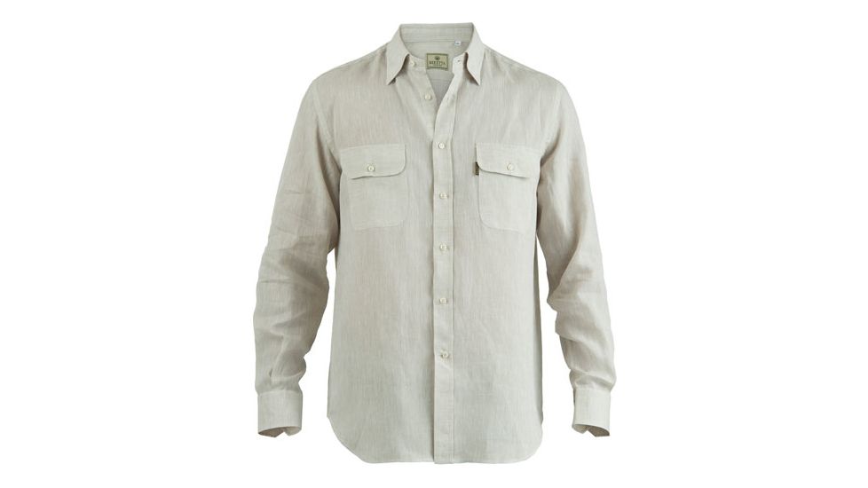 Beretta Men's Linen Shirt Button Down Beige 18neck/45lng