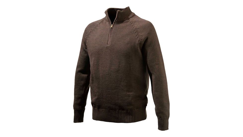 Beretta Men's Windproof Sweater 1/2 Zip Large Brown
