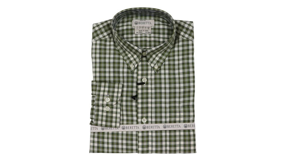 Beretta Mens Drip Dry Shirt,Green/Light Beige,XL LU210T0707076LXL