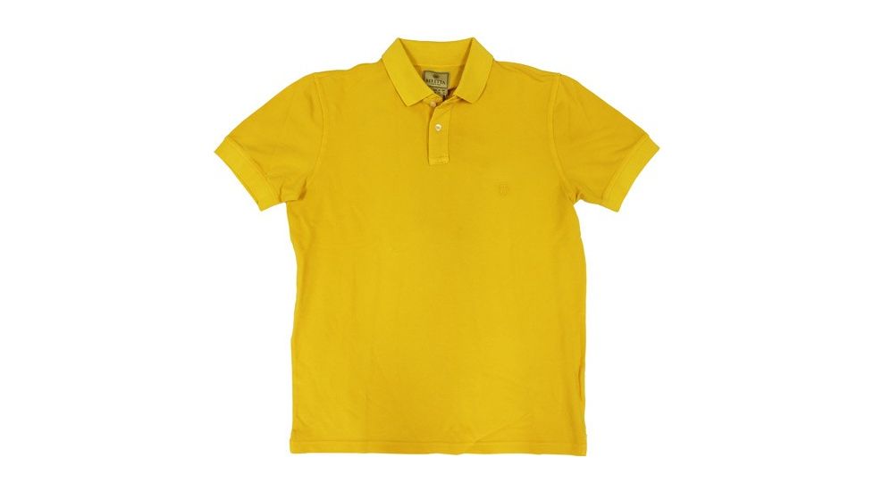 Beretta Mens Piquet Patch Polo Medium Mango W/pb Logo