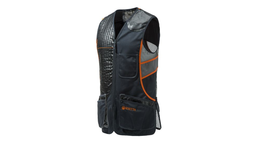 Beretta Mens Sporting Vest, Black and Orange, Large GT691021130945L