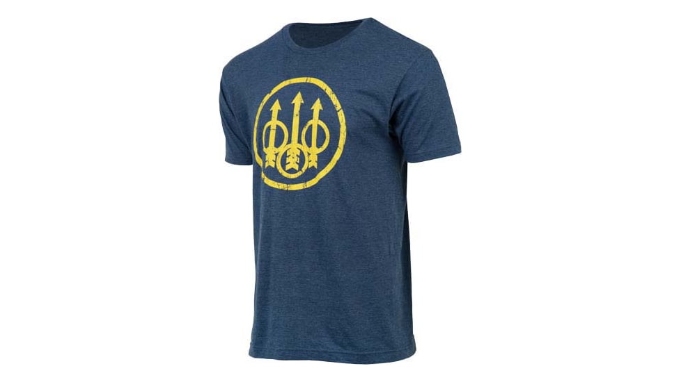 Beretta Distressed Trident T-Shirt - Men's, Navy Blue, Large, TS721T18900058L