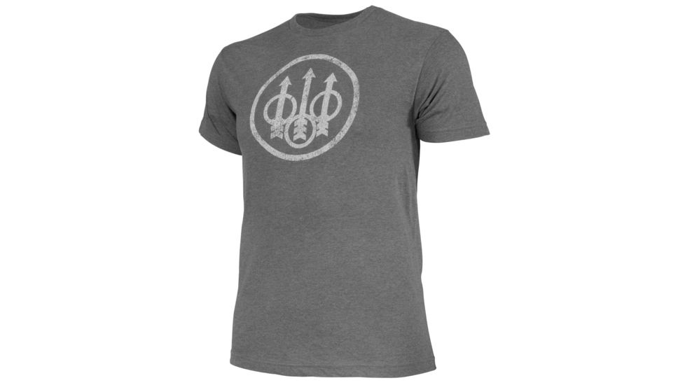 Beretta Distressed Trident T-Shirt - Men's, Extra Large, Heather Charcoal, TS721T1890089UXL