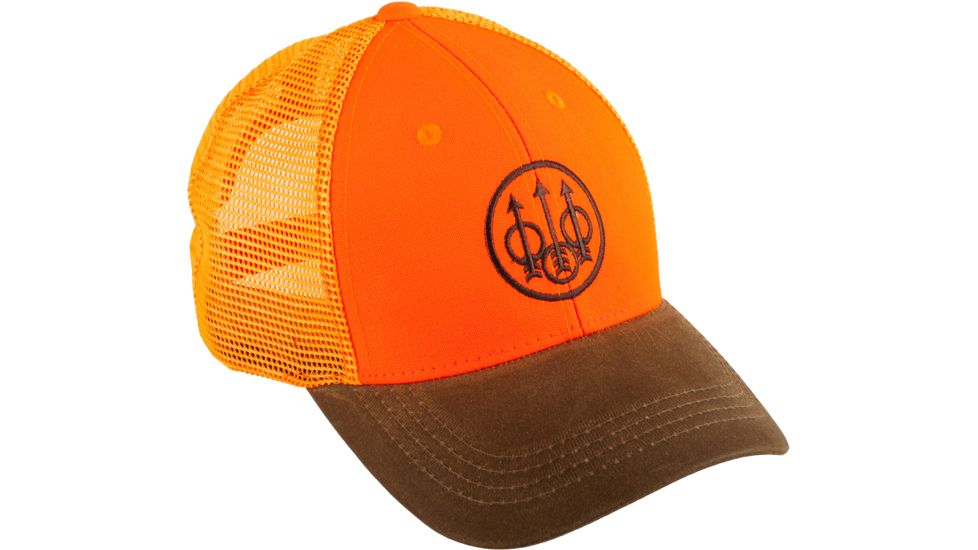 Beretta Upland Trucker Hat - Men's, Tobacco/Blaze Orange, One Size, BC641T15150850