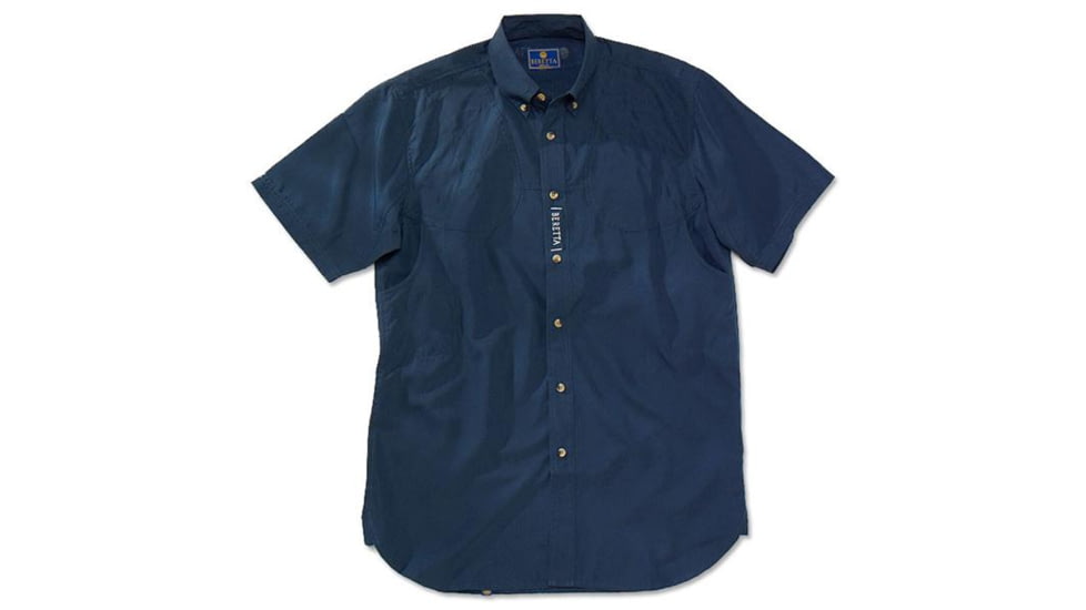 Beretta V-Tech Shooting Shirt, Short Sleeve, Navy, Lg LT1075520504L