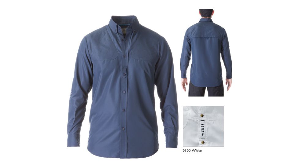Beretta V2 Tech Shooting Shirt, White, XL LT2575520100XL