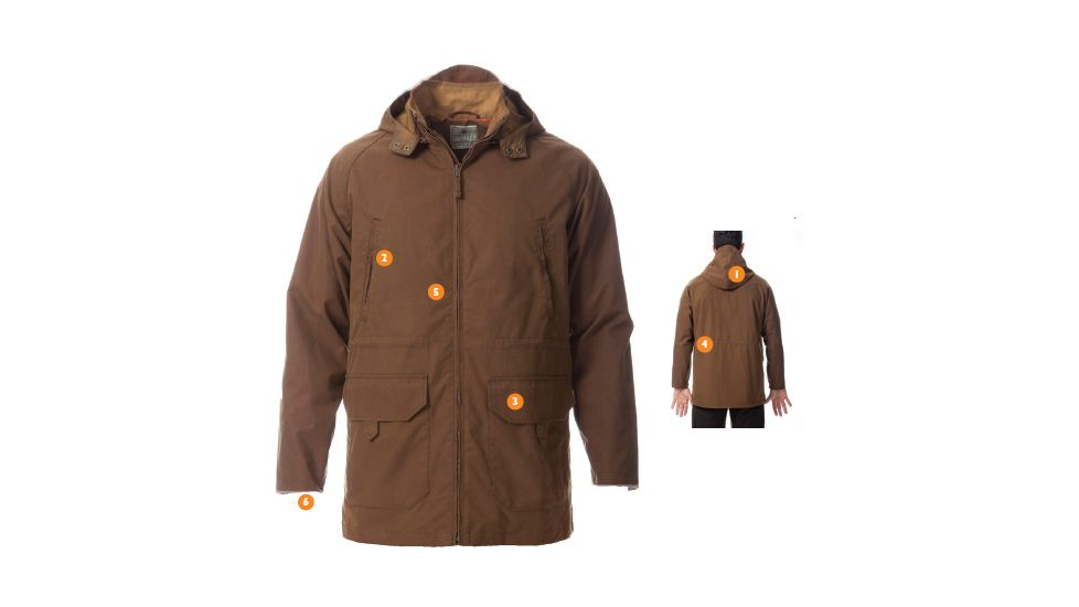 Beretta Waxed Cotton Anorak Jacket, Brown, Medium GUR320610832M