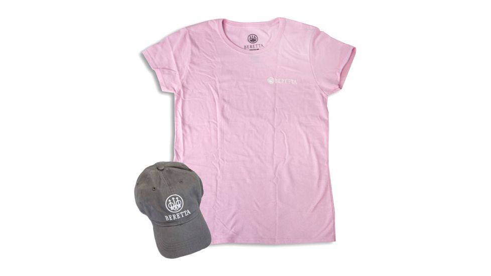 Beretta Women's Cap &amp; T-shirt Medium Roll-up Combo Grey/pk